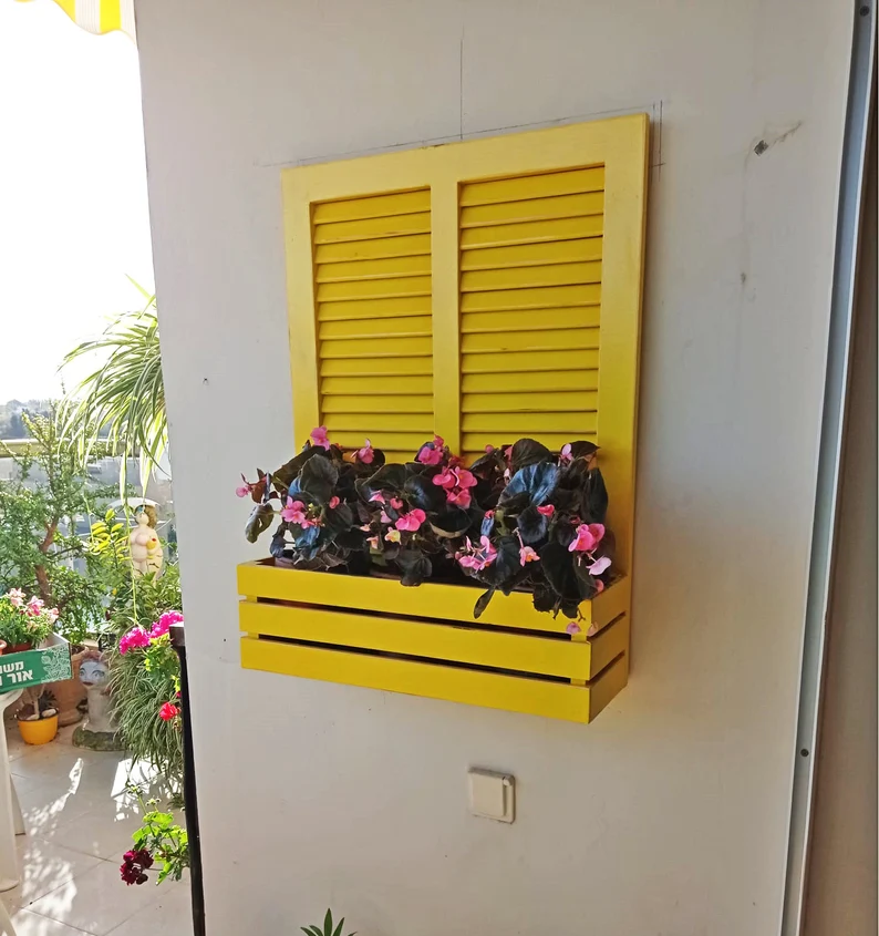 Yellow-Color-Wall-Planter-Window